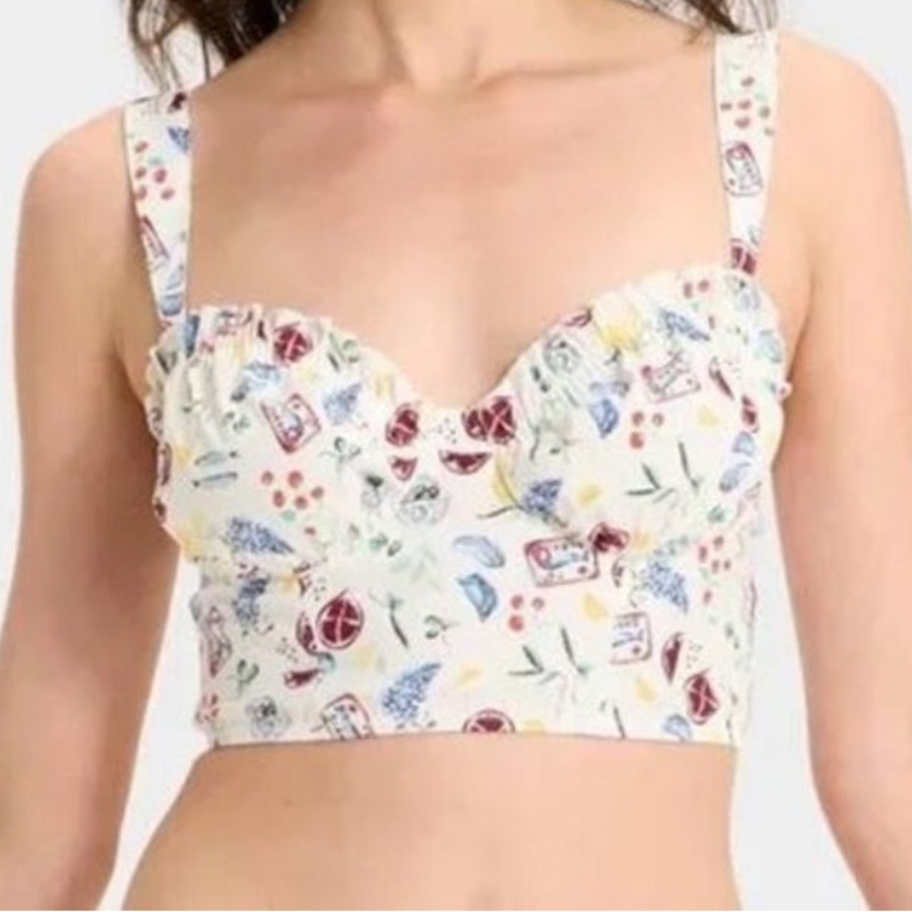 New Colsie Fruit Print Cropped Tank Top – Size M